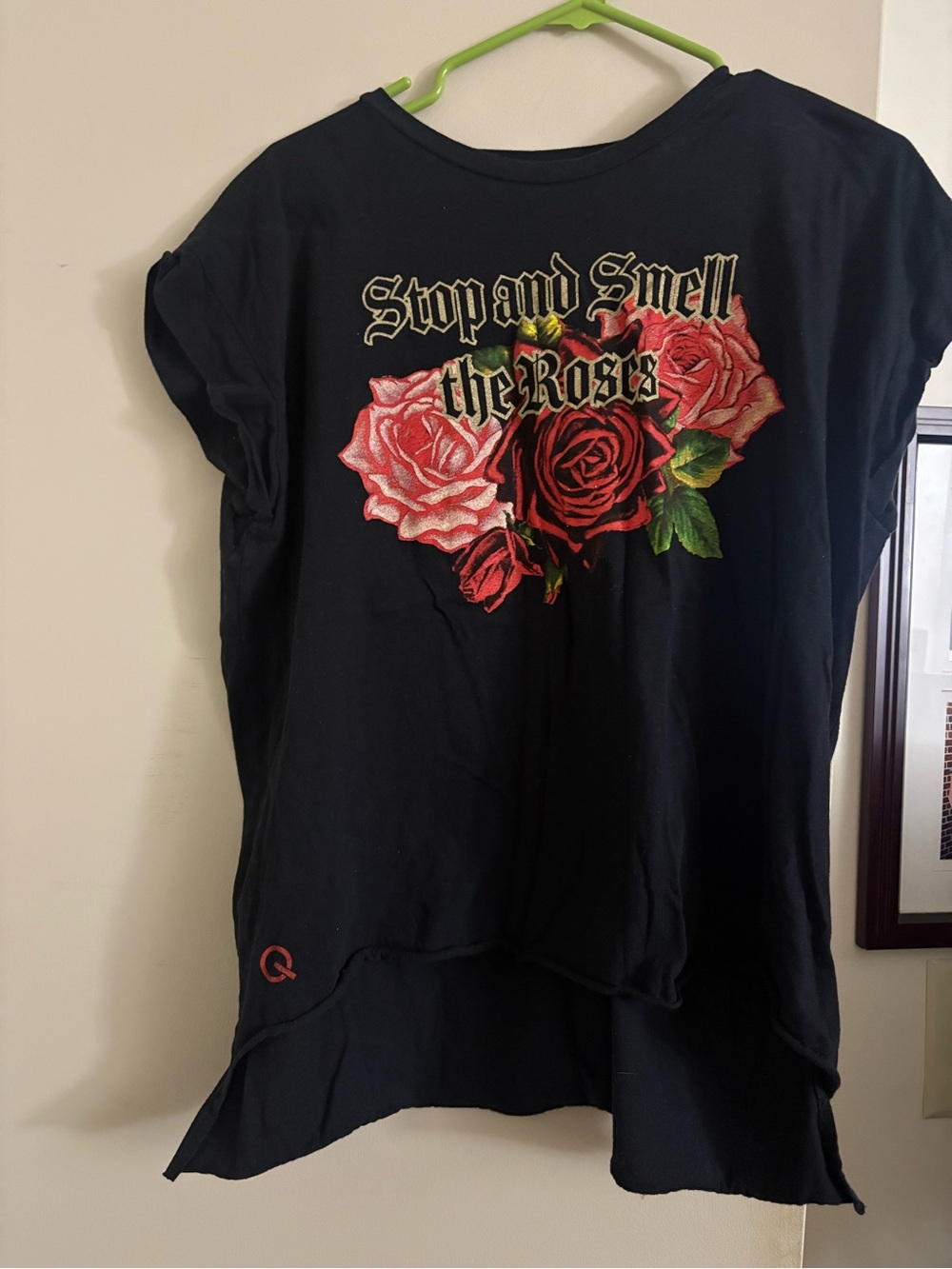 Black Floral Graphic Tee - Stop and Smell the Roses